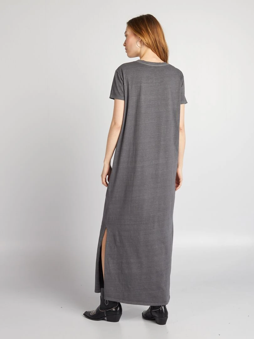 Robe T shirt  maxi   Gris anthracite