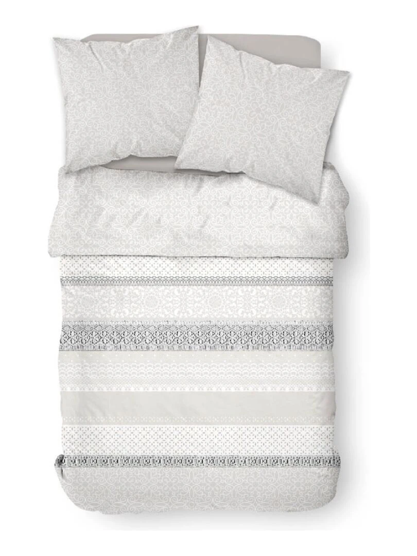 Housse de couette Sunshine Aldemor + taie(s) 100% coton 57 fils Beige