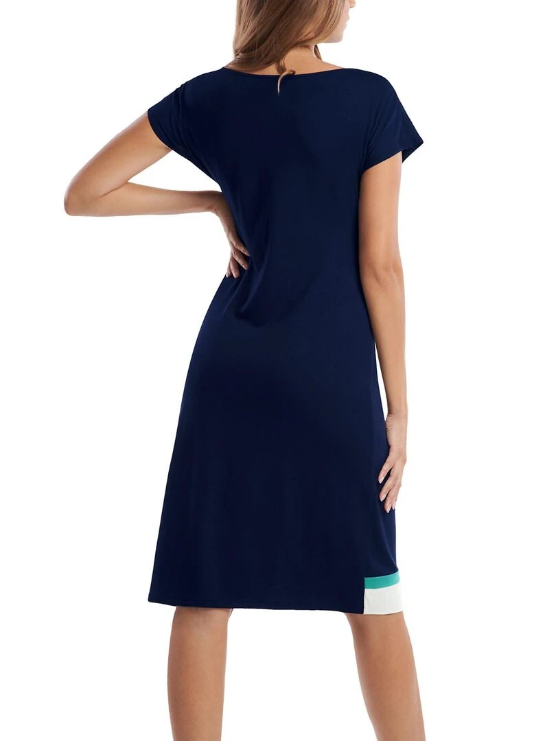 Robe estivale manches courtes Saint Tropez Bleu