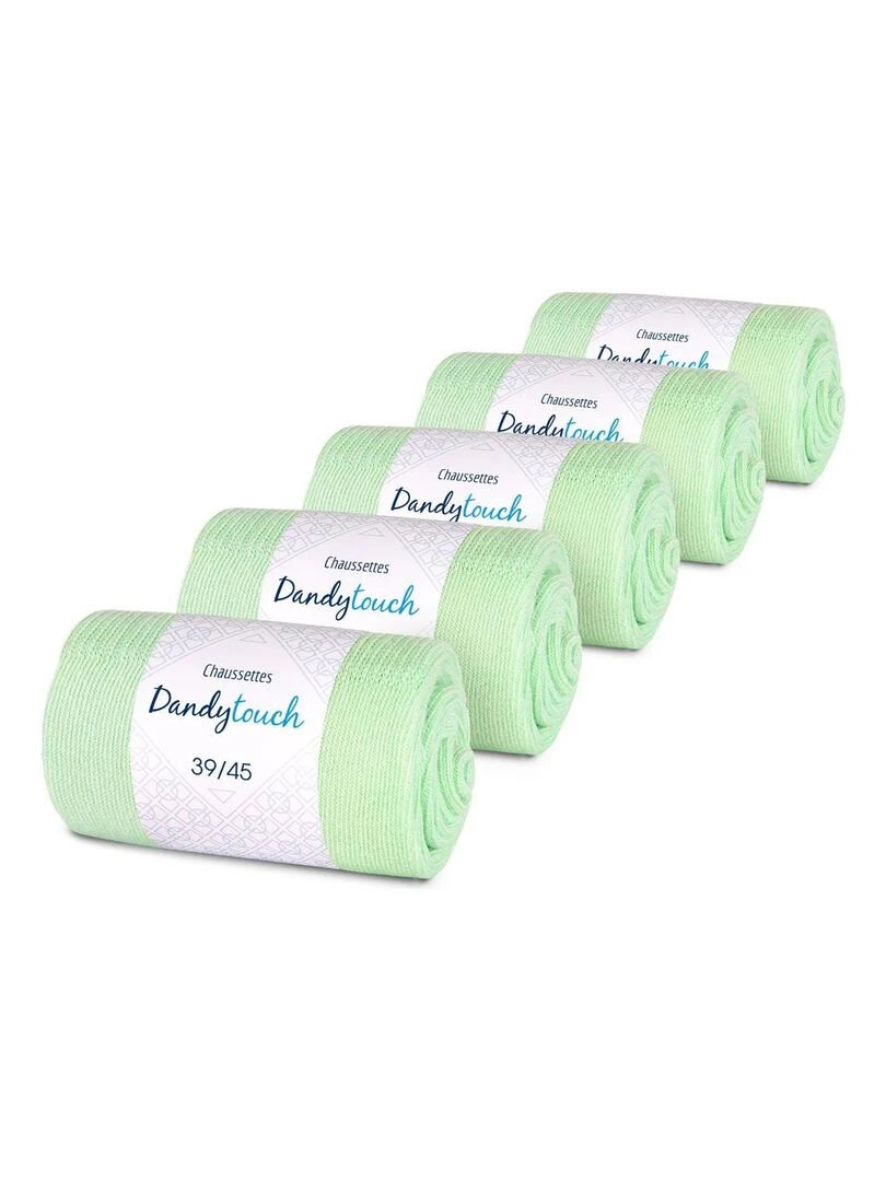 Chaussettes Jersey Coton Lot 5 Paires Fabrication UE Vert jade
