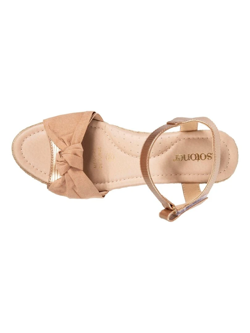Espadrilles ouvertes Femme talon Nude   Beige