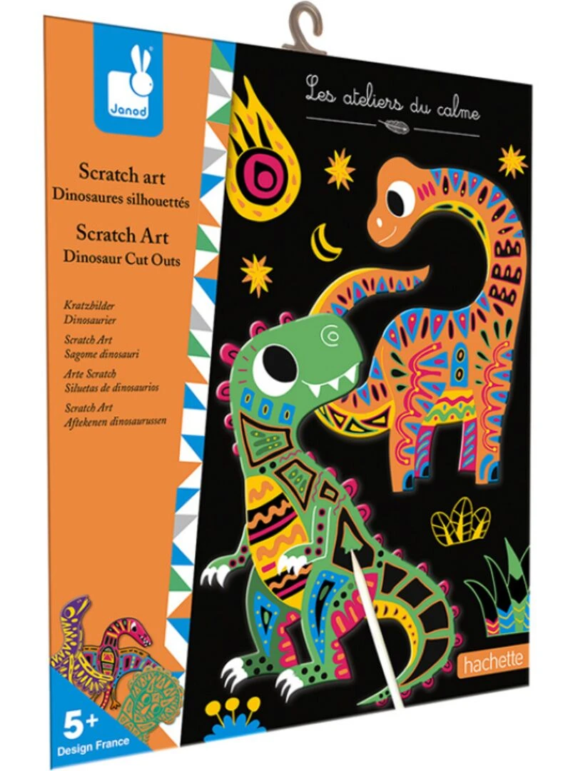 Cartes À Gratter Scratch Art Dinosaures Silhouettés N/A