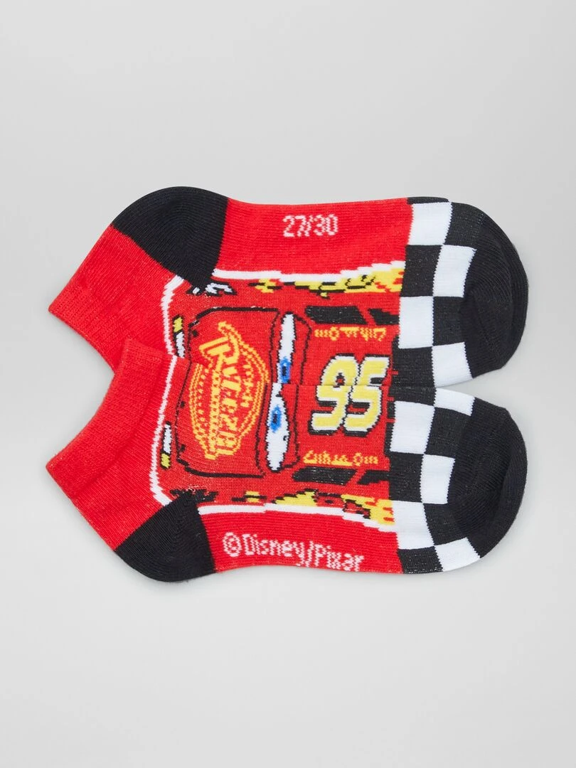 Lot de 3 chaussettes 'Cars'   Rouge/gris