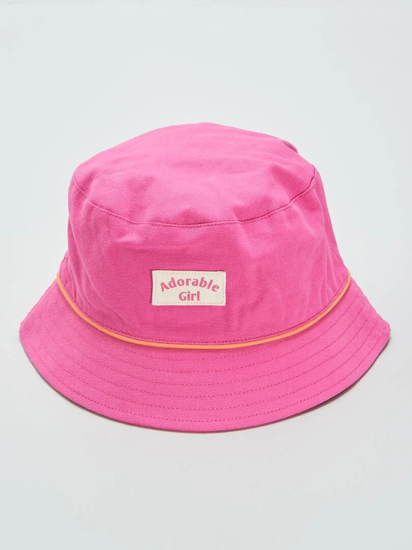 Bob uni avec patch cousu Rose