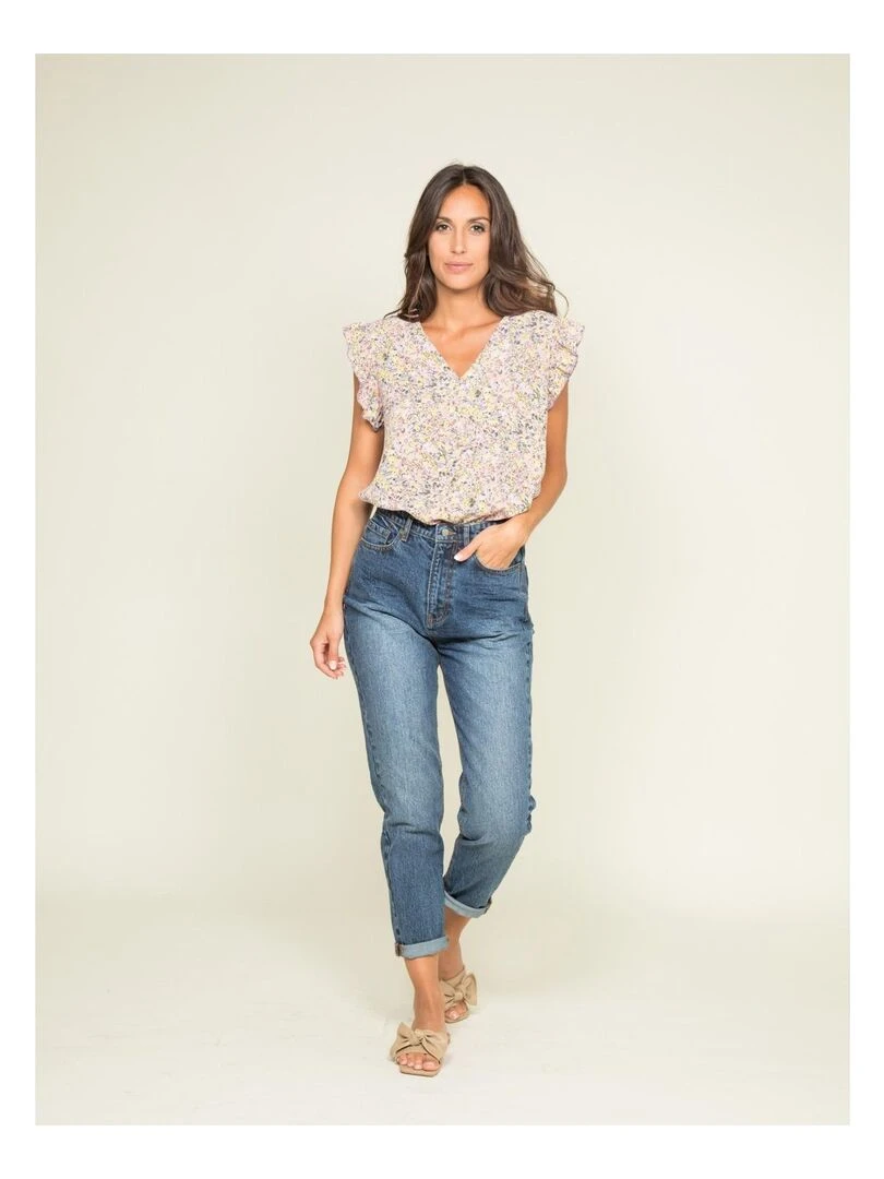 Jean mom slim EDONIS   Bleu foncé
