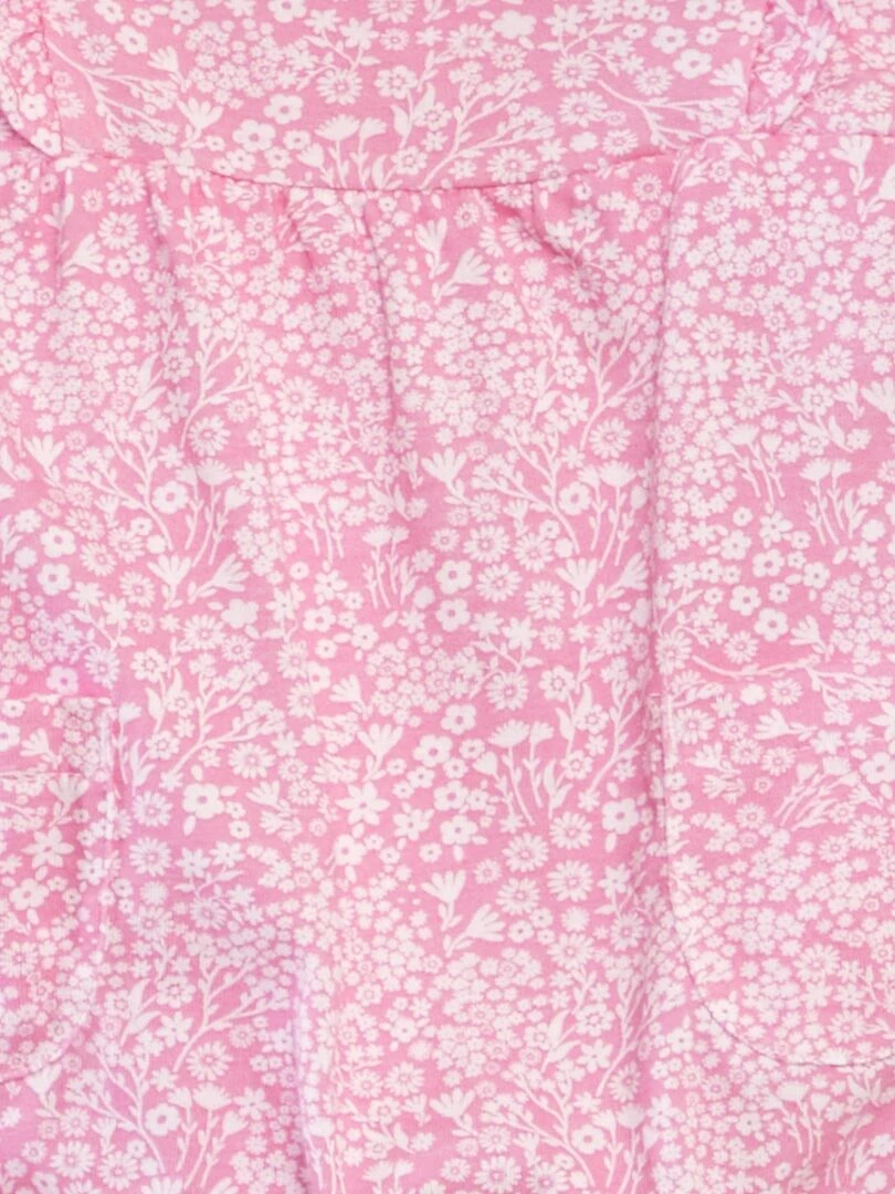Barboteuse en coton à imprimé Rose