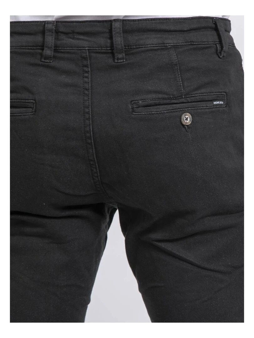 Pantalon chino coupe ajustée VALBACOL   Noir