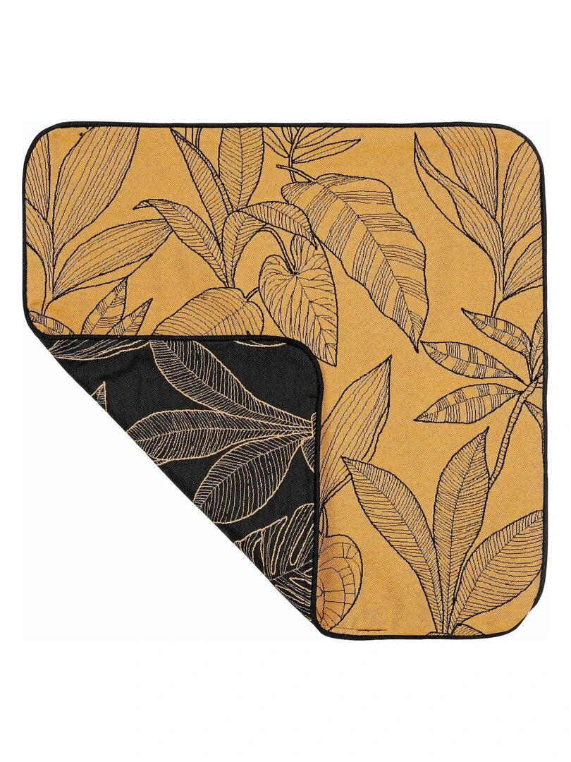Housse de coussin aux feuilles stylisées Cuivre