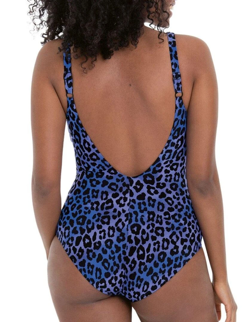 Maillot de bain 1 pièce sans armature fermeture éclair Elouise Bleu