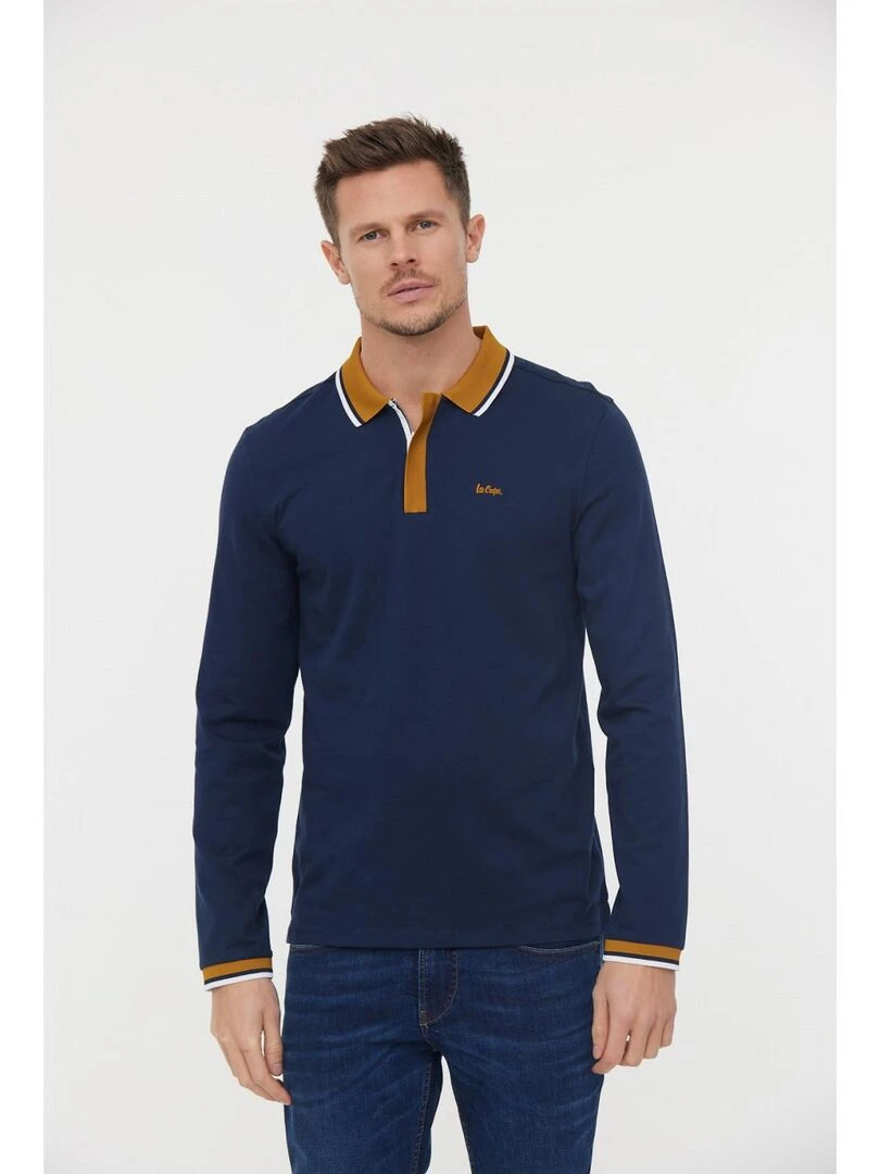 Lee Cooper Polo manches longues coton regular BOCE Bleu marine