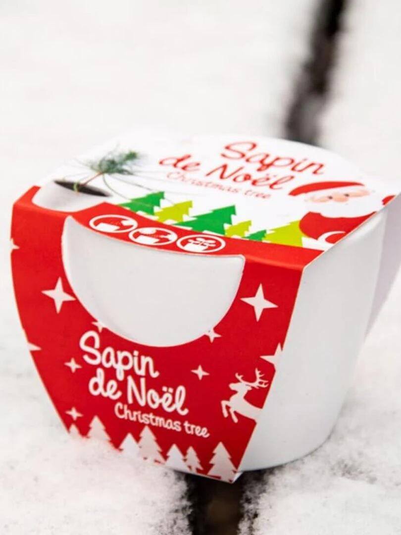 Sapin de Noël avec pot en céramique Blanc 8 cm   N/A