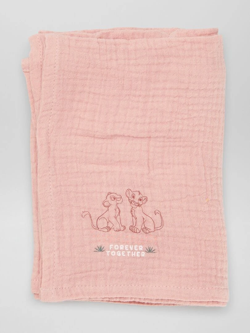 Lot de 2 langes en gaze de coton 'Simba'   Rose