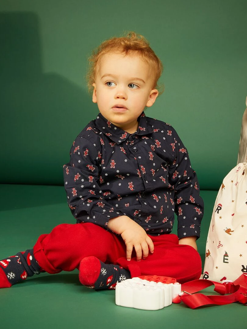 Chemise de Noël   Bleu