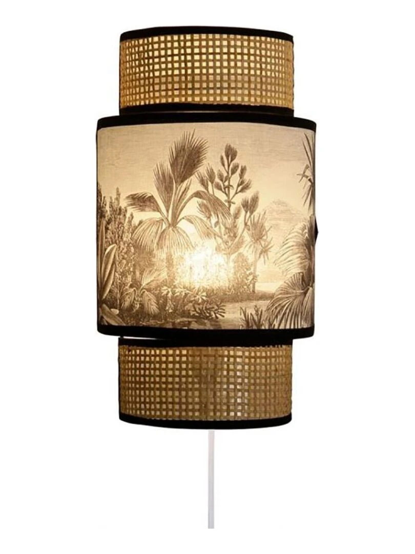 Applique incurvée rotin tissu Ombrage   Beige