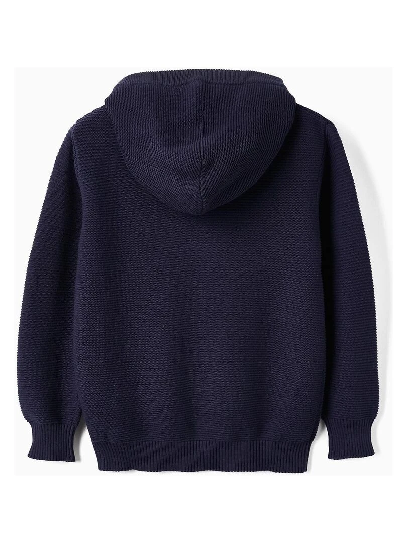 Pull à Capuche en Maille de Coton pour Garçon ATLANTIC COMPANY Bleu