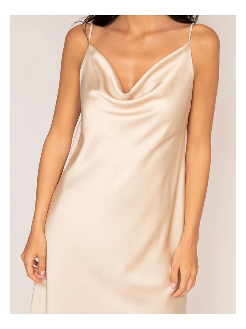 Robe courte satin IDALIA   Beige