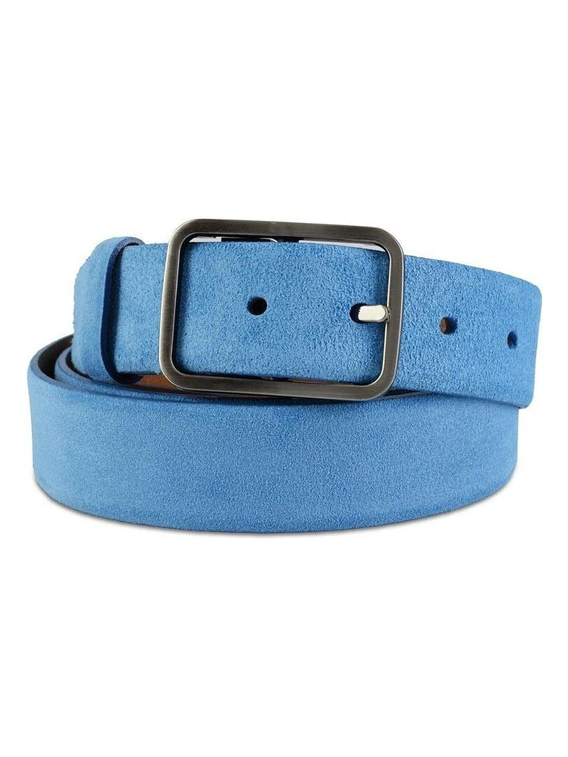 Ceinture Plein Cuir suédine Inéa Fabrication UE Bleu