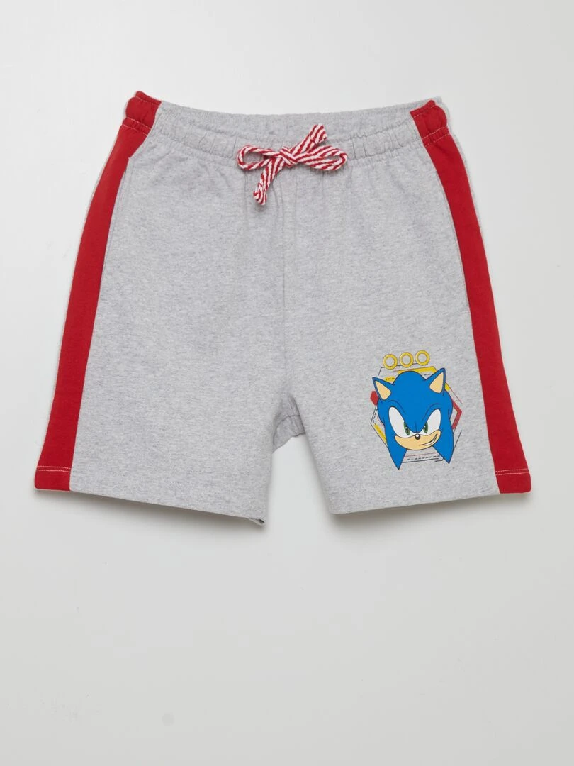 Short 'Sonic' avec bandes Gris