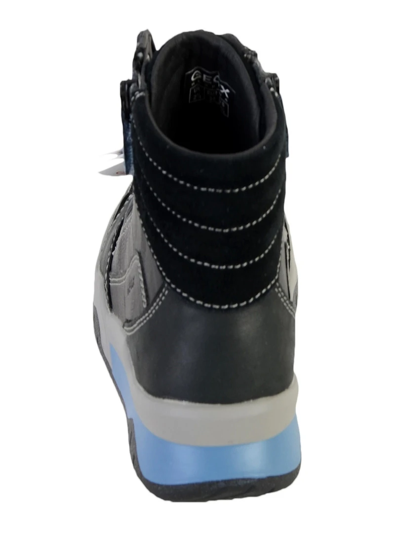 Basket Montante Geox EnfantGarçons J Perth B.D   SYNT+WAX.LEA   Noir