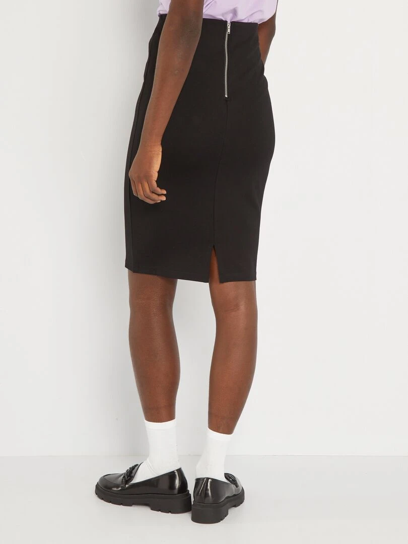 Jupe crayon en maille milano   noir