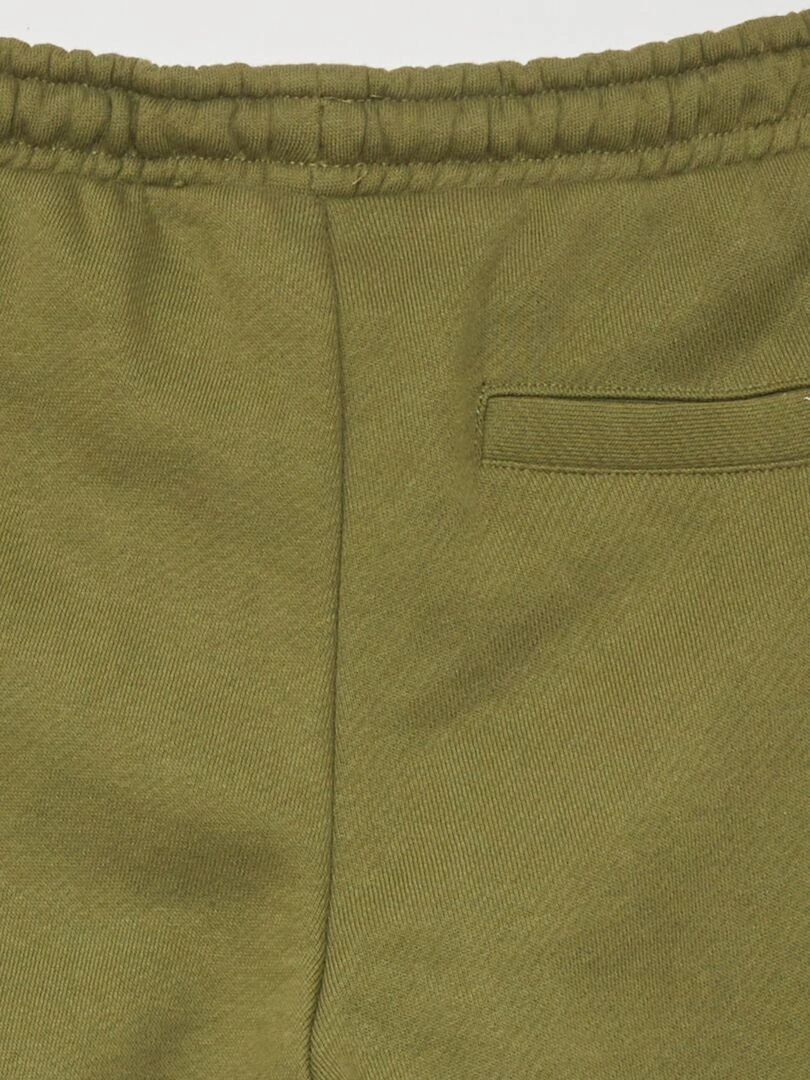 Pantalon jogging en french terry avec coutures   Kaki