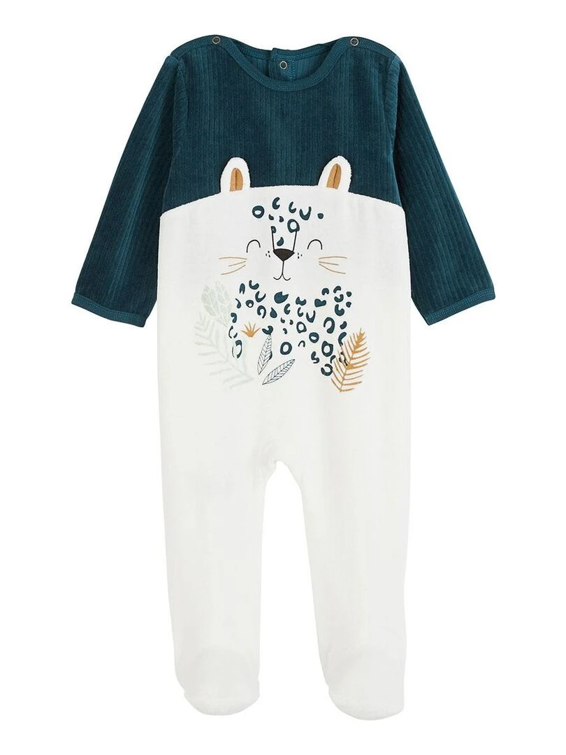 Pyjama bébé en velours Borneo Ecru