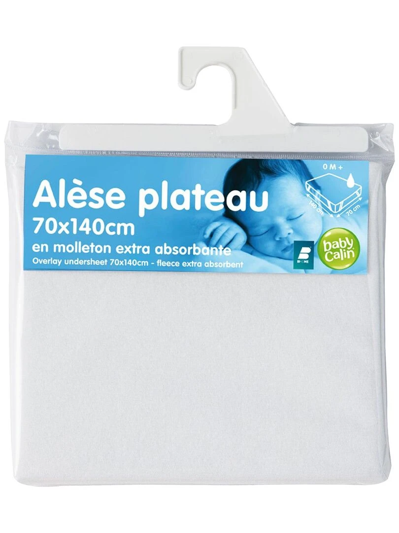 Alèse plateau en molleton 70x140 cm Blanc