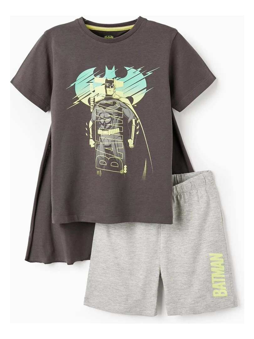 Pyjama avec Cape Amovible pour Garçon 'Batman' manches courtes WARNER BATMAN Gris foncé