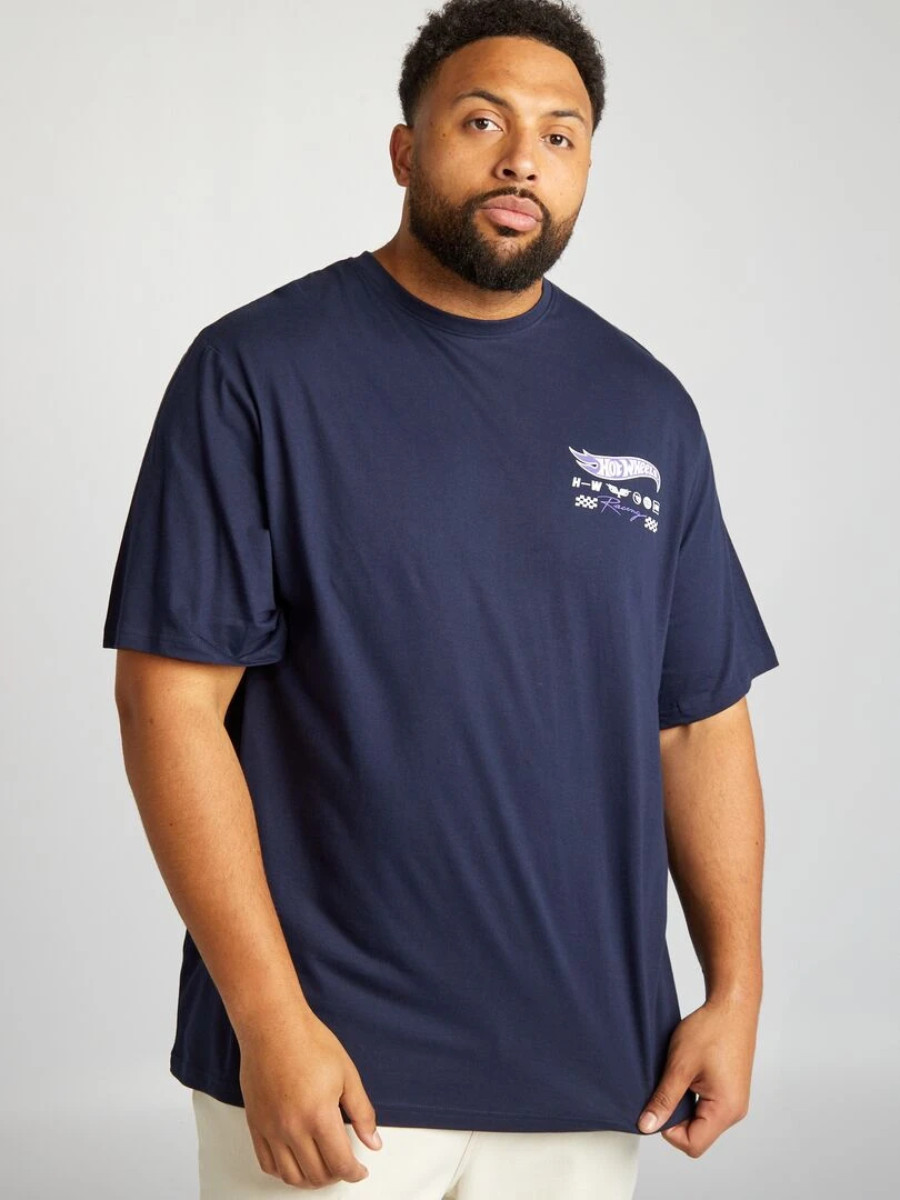 T shirt 'Hot Wheels' à col rond Bleu marine