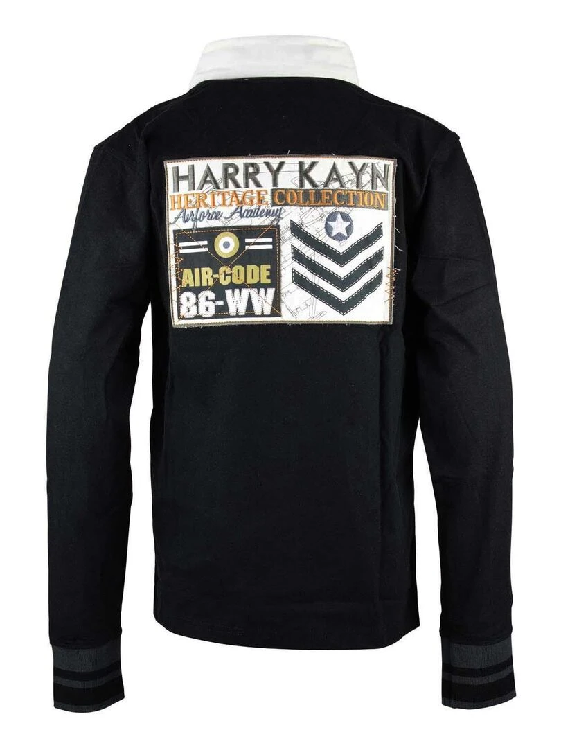 Polo manches longues garçon ECANOPE HARRY KAYN Noir Noir
