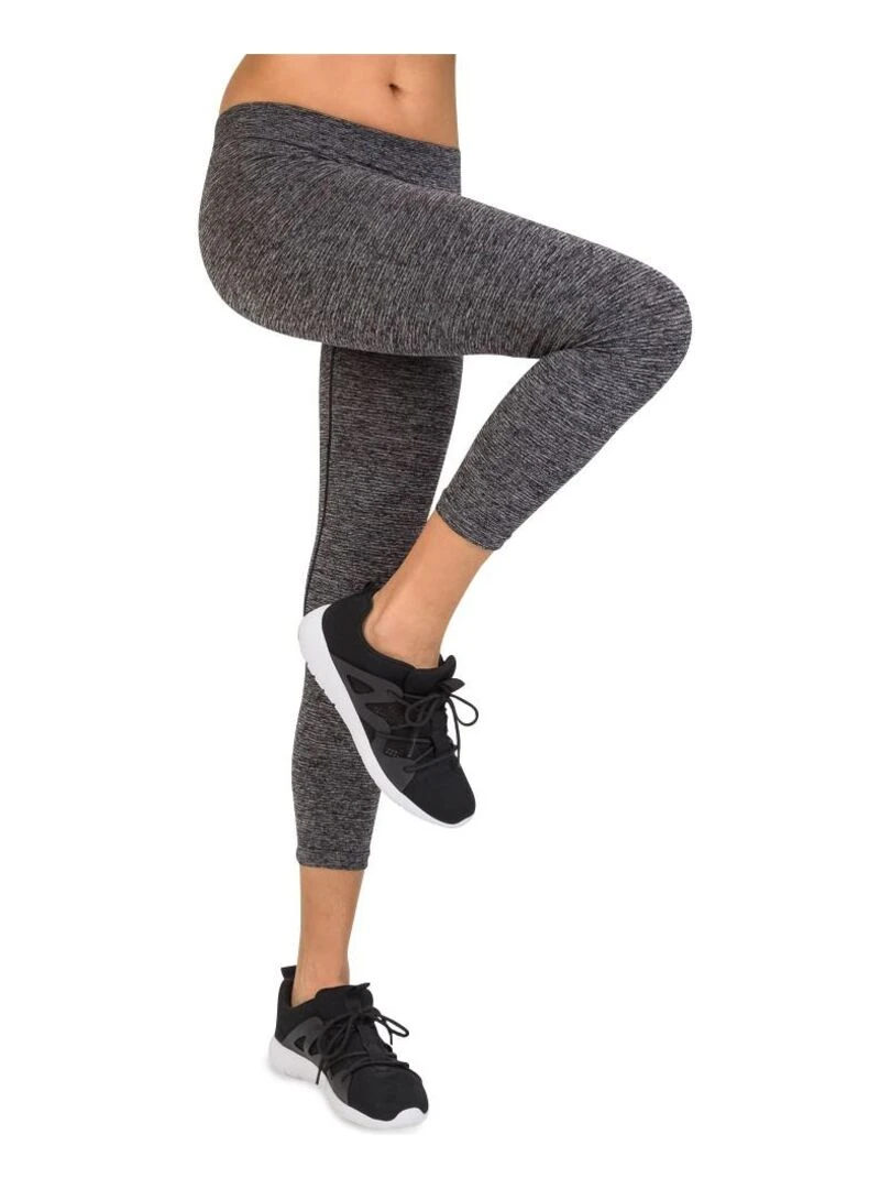 Leggings court minceur sport gris chiné Cellutex   Gris clair