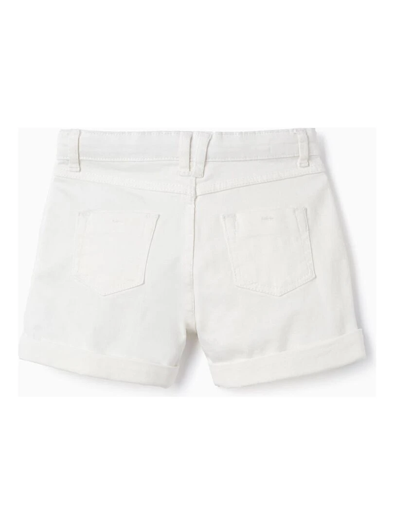 Short En Sergé De Coton Pour Fille Blanc