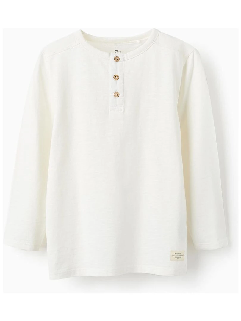T shirt à manches longues pour garçon manches longues Blanc