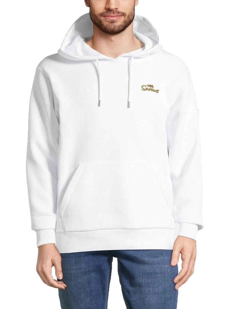 Hoodie adulte The Simpsons fresque Polycoton Blanc L Blanc