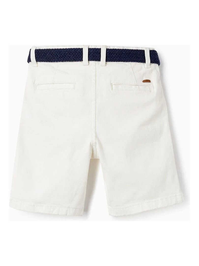 Short Chino En Sergé Avec Ceinture Pour Garçon MATISSE Blanc