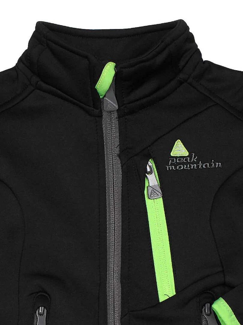 Blouson polarshell garçon ECLIMATE   PEAK MOUNTAIN   Noir Noir
