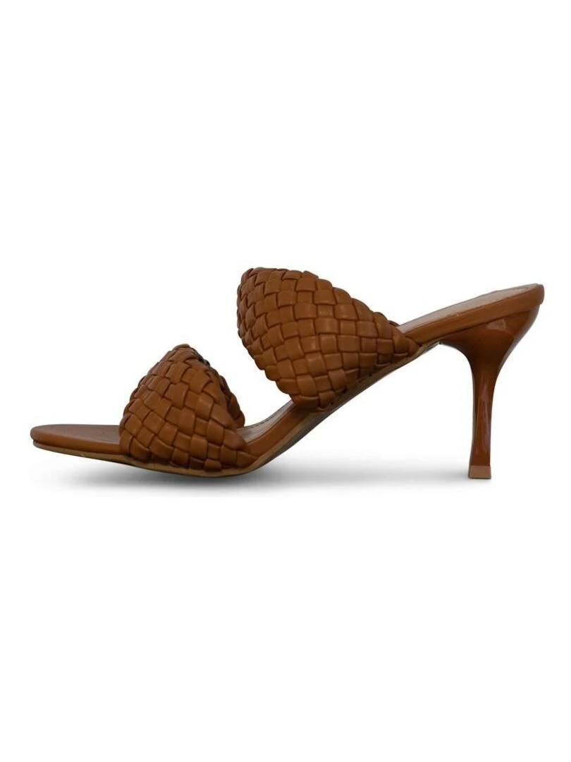 Mules compensées Kebello Marron