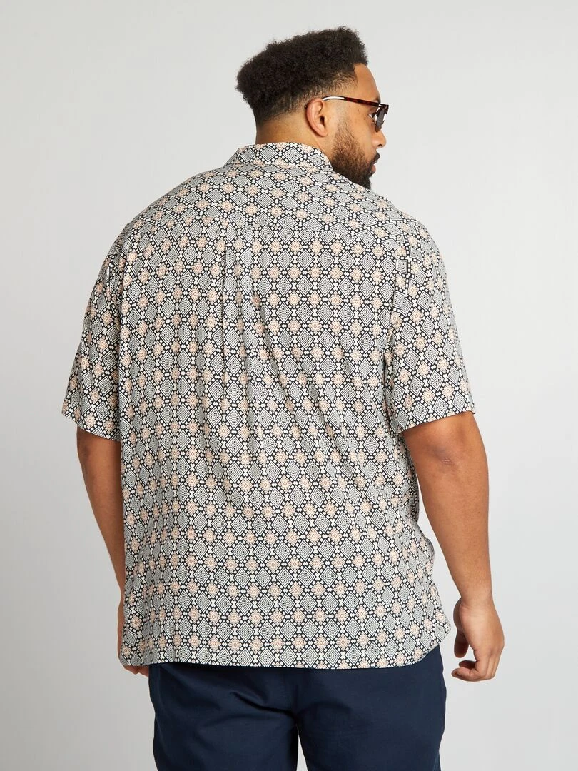 Chemise fluide à col pyjama   Blanc