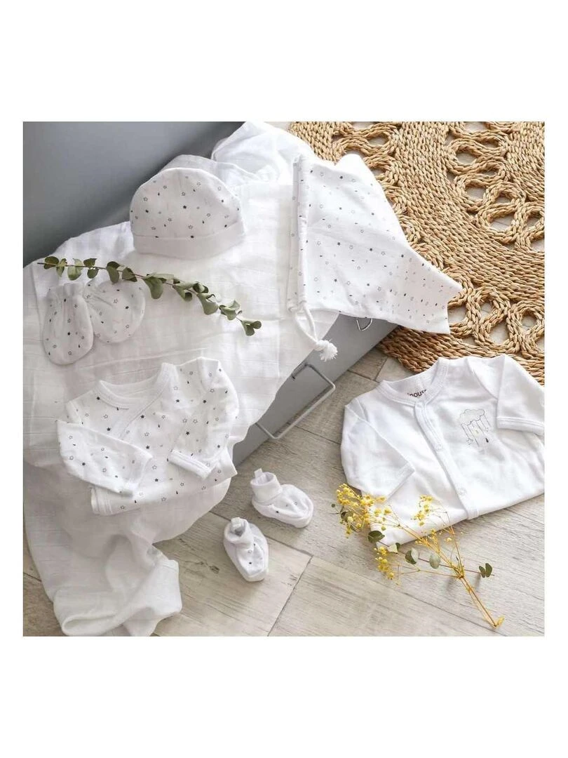 Kit naissance en coton   Blanc