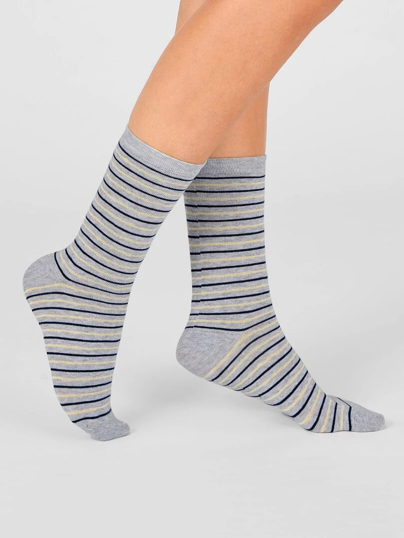 Lot de 3 chaussettes fantaisie Damart Bleu