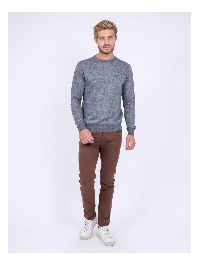 Pull col rond LAMBRE   Gris chiné