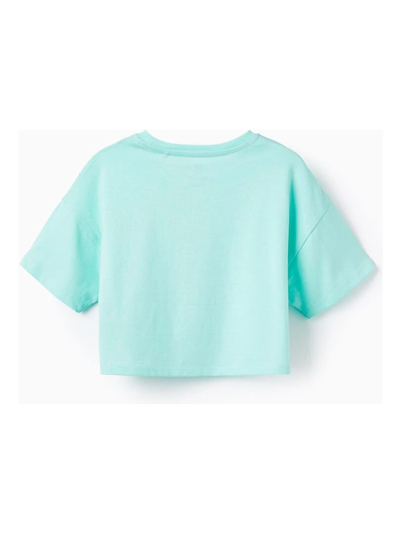 T Shirt Court en Coton Pour Fille 'Cha Cha Cha' manches courtes CUBA Vert clair