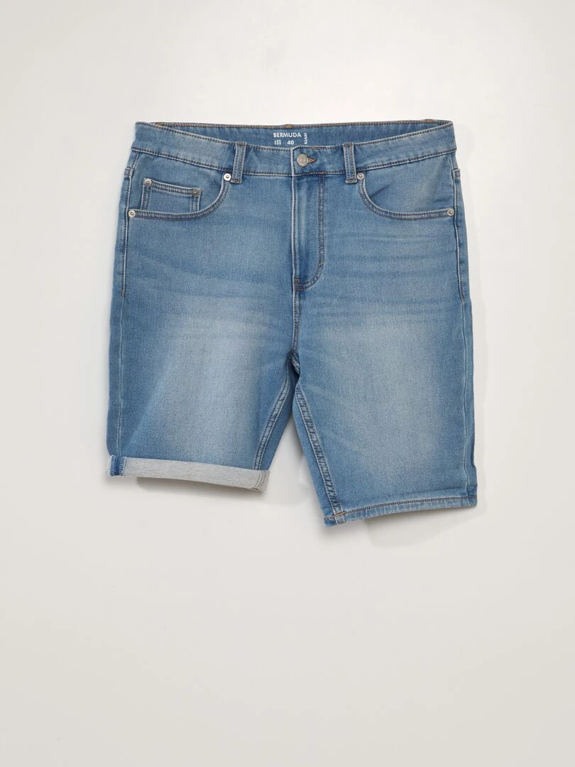 Bermuda slim en jean à 5 poches Double stone