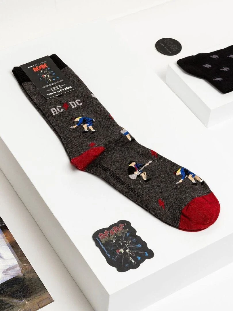 Coffret Chaussettes Sock Affairs Officiel AC/DC   Noir Gris