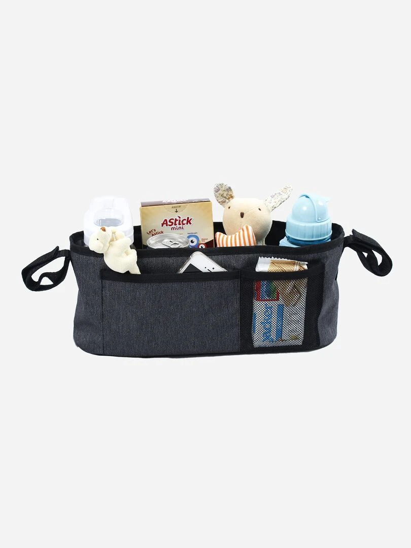 Sac de poussette + porte gobelets Gris