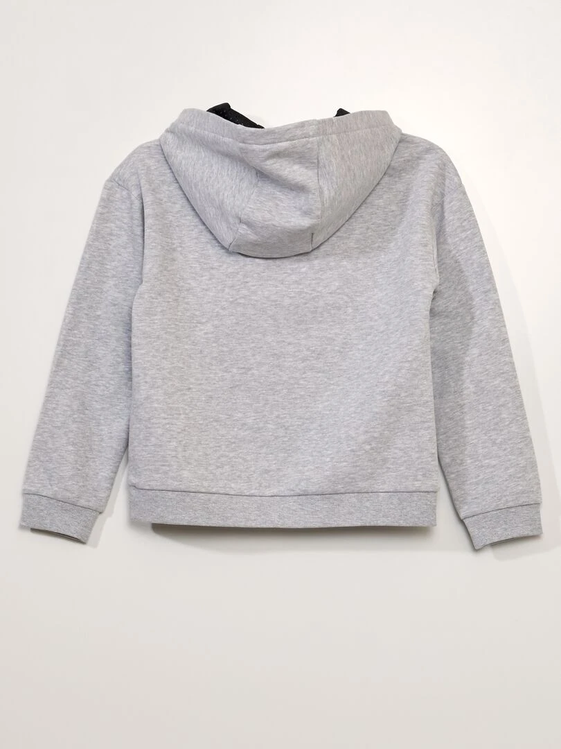 Sweat à capuche col zippé   Gris