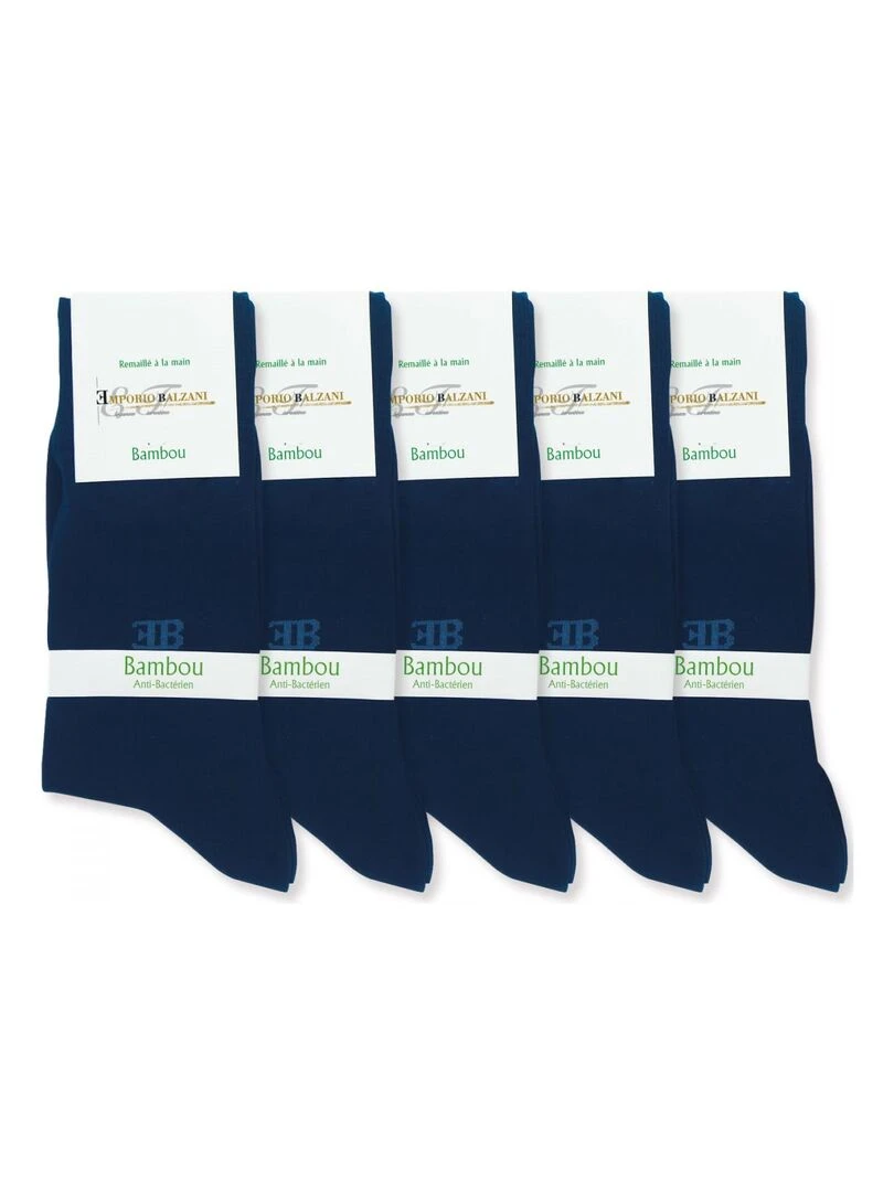 Chaussettes en bambou LOT DE 5 PAIRES Bleu