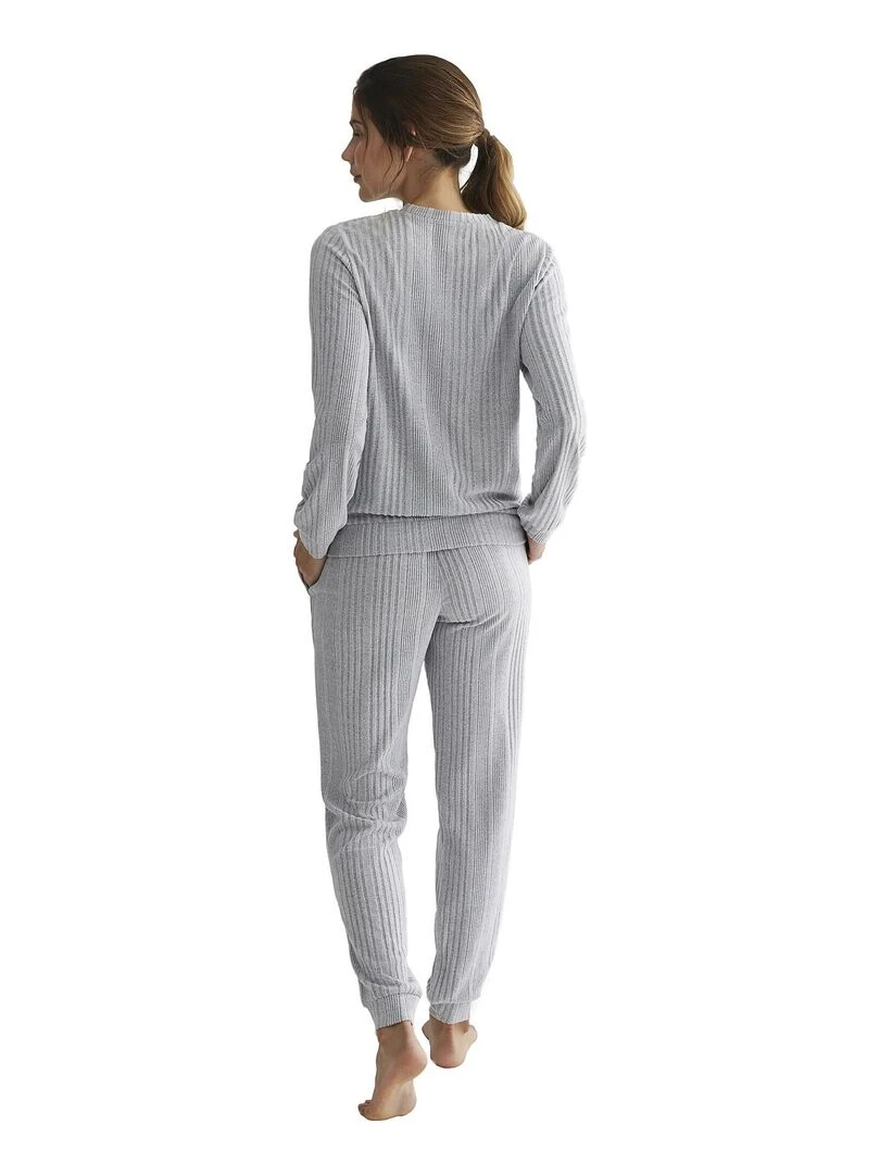 Tenue de détente et intérieur pyjama pantalon haut Basica Gris clair