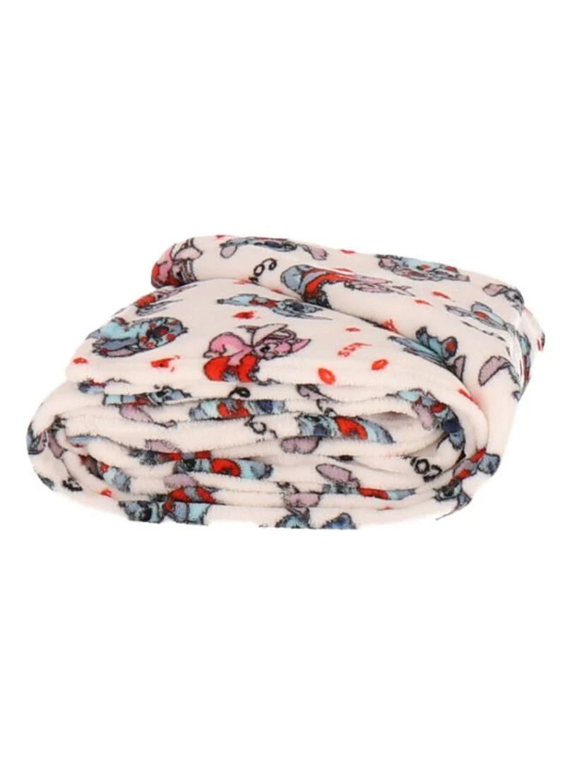 DISNEY Plaid Angel et Stitch 120x150 cm 100% Polyester Blanc Blanc