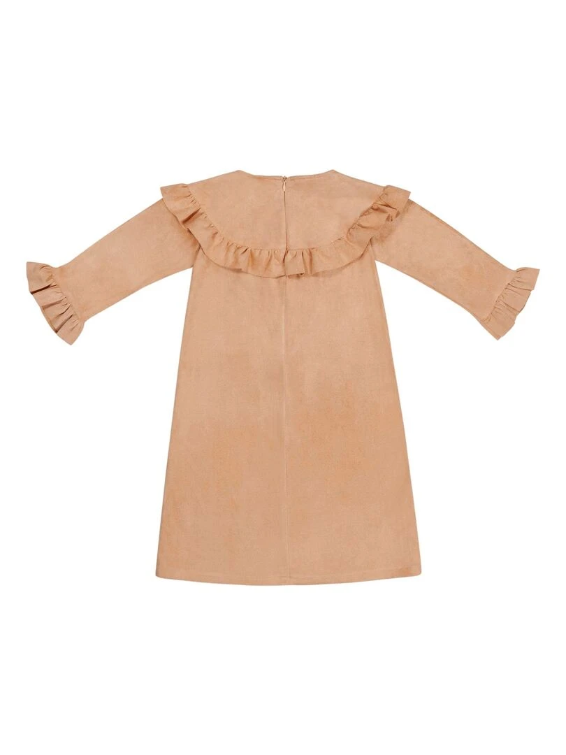 Robe Costume Indien Fille  Suédine Beige  SQUAW   'LA FAUTE A VOLTAIRE'   Beige